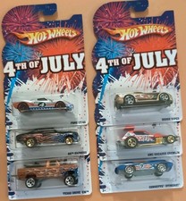 🇺🇲🇺🇲🇺🇲Hot Wheels 4th of July  2009  Lot Of 6. 🎇🇺🇲🇺🇲🇺🇲🇺🇲