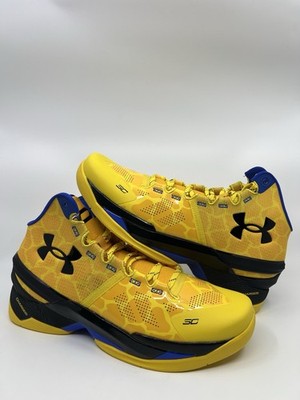 Men's Under Armour Steph Curry 2 Retro Double Bang Gold Taxi Steph