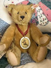 VTG Steiff Delighted Teddy Bear 12 Mohair LE QVC 1997 EAN 665363 Germany Tags