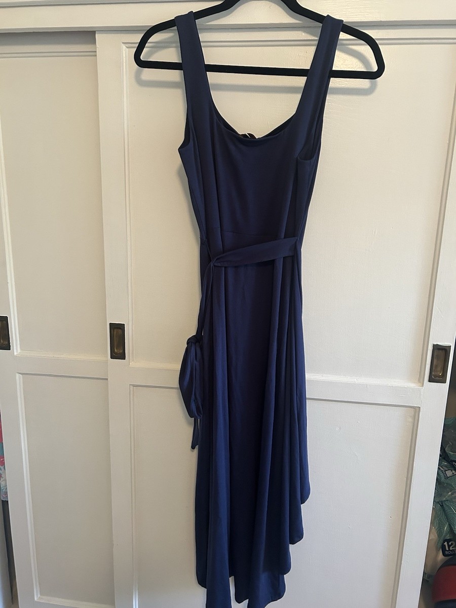 Quince Women Tencel Jersey Side Tie Midi Dress Navy M NEW W/ TAGS | eBay
