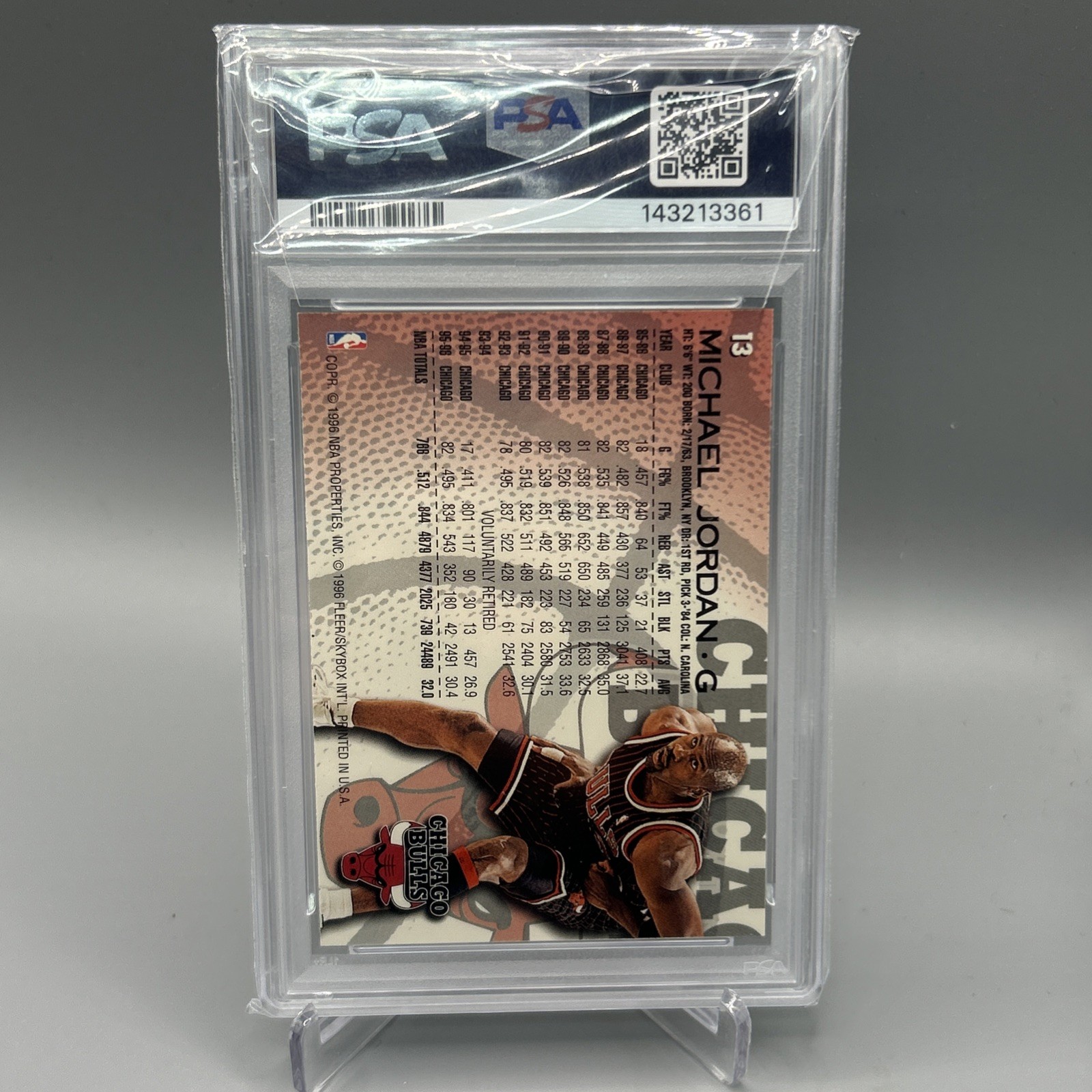 Fleer 96-97 Michael Jordan #13 PSA 9 Mint. Chicago Bulls 🐐📈🐐 view 2