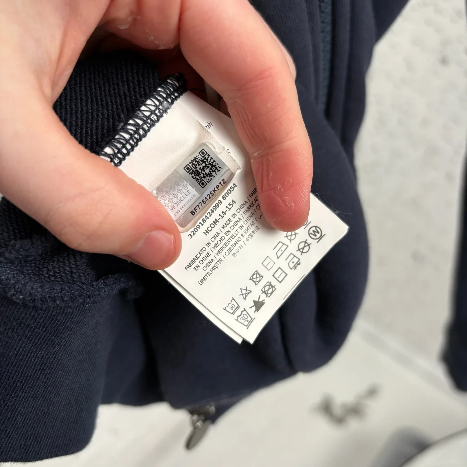 Moncler Navy Maglia Zip Through Hoodie image 7