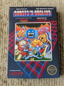 Ghosts 'N Goblins CIB 1st Print Unpunched Hangtab 5 Screw Nintendo NES Complete