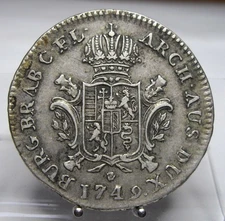 SEHR SELTEN!! 1/2 Ducaton 1749, Antwerpen, Maria Theresia, Silber