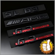 Auto F&uuml;r Mercedes SL63 AMG 6.3AMG Flache Embleme Aufkleber Schwarz Glanz NEW