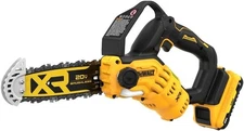 DEWALT 20V MAX 8 inch Brushless Cordless Pruning Chainsaw with 3 Ah Battery Inc