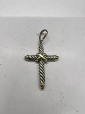 Vintage David Yurman 14k Gold Sterling Silver Large Bail Thoroughbred Cross