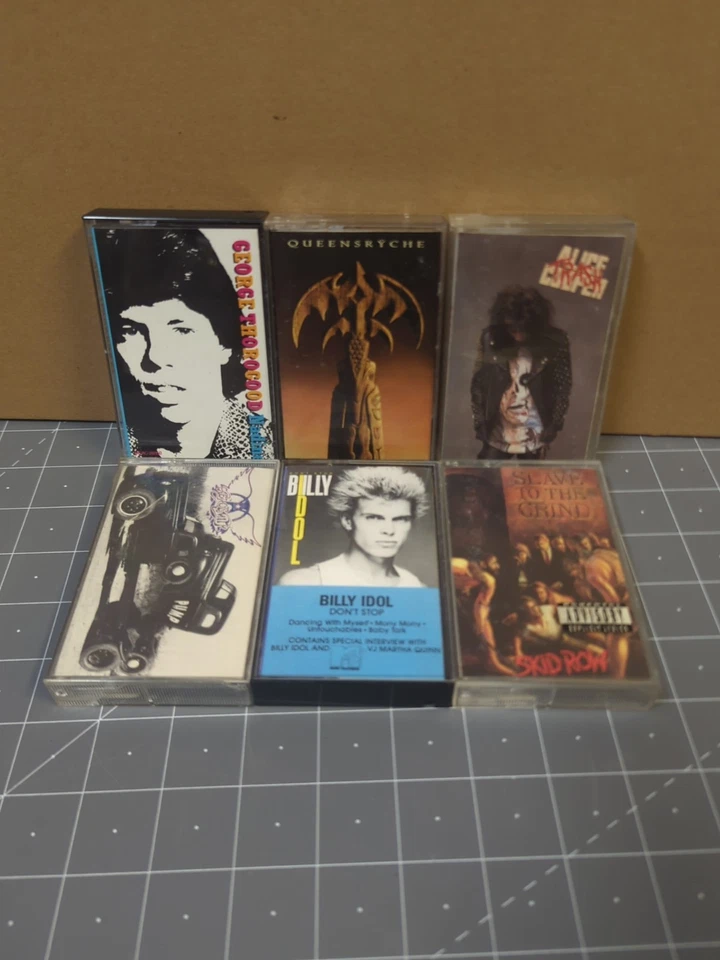 Classic Rock & Metal Cassette Lot Skid Row, Alice Cooper, Queensryche, Aerosmith Foto 2 de 4