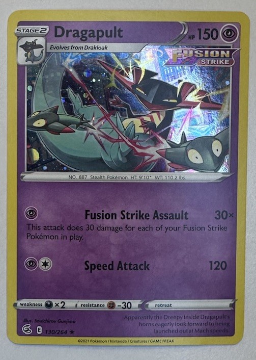 DRAGAPULT 130/264 HOLO RARE FUSION STRIKE POKEMON NEAR MINT