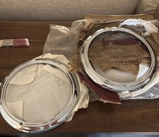 1942 1946 Ford Head Lamp Door Original Pair Rings 42-47 Truck 21a-13045 Nos Oem