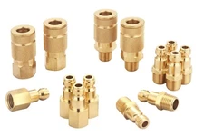 Coupler and Plug Kit (14 Piece), Automotive Type C, 1/4 Inch NPT, Solid Brass...