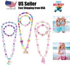 Toddler Jewelry Kids Necklace Choker and Bracelet 3 Pack 9pcs, Little Girls J...