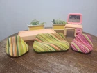 Vintage Barbie Dream House Furniture 1978 Couch, Chair, Bed, Vanity, Flower Beds