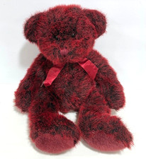 Russ Berrie Romanoff Red Black Teddy Bear Plush Stuffed Animal Toy 13"