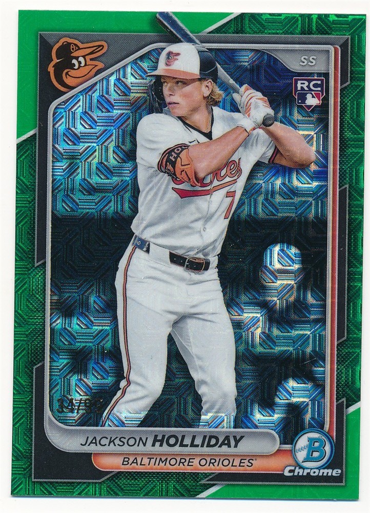 JACKSON HOLLIDAY 2024 BOWMAN CHROME GREEN MEGA BOX REFRACTOR #26 SP RC #34/99