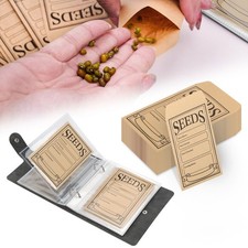 Seed Storage Organizer PU Leather 2-Hole Binder w/25 Pages 50 Envelopes 5.8x5.4"