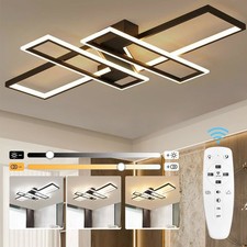 Dimmable Modern Ceiling Lamp LED Acrylic Linear Ceiling Light w/ Remote Bedroom
