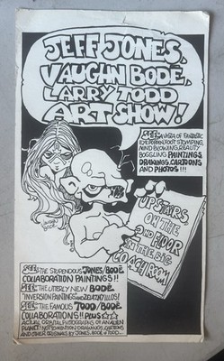 Jeff Jones Larry Todd Art Vaughn Mark Bode Comic Art Show Flyer Original