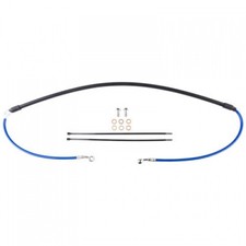 Tusk Front Motorcycle Steel Braided Brake Line Standard Length Blue Tusk Front Motorcycle Steel Braided Brake Line Standard Length Blue