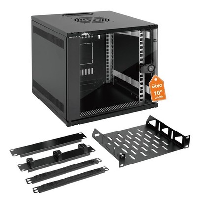Tecmojo 6 HE 330 mm Tiefe 10 Zoll breit Wandmontage Datenschrank, Netzwerkschrank mit  