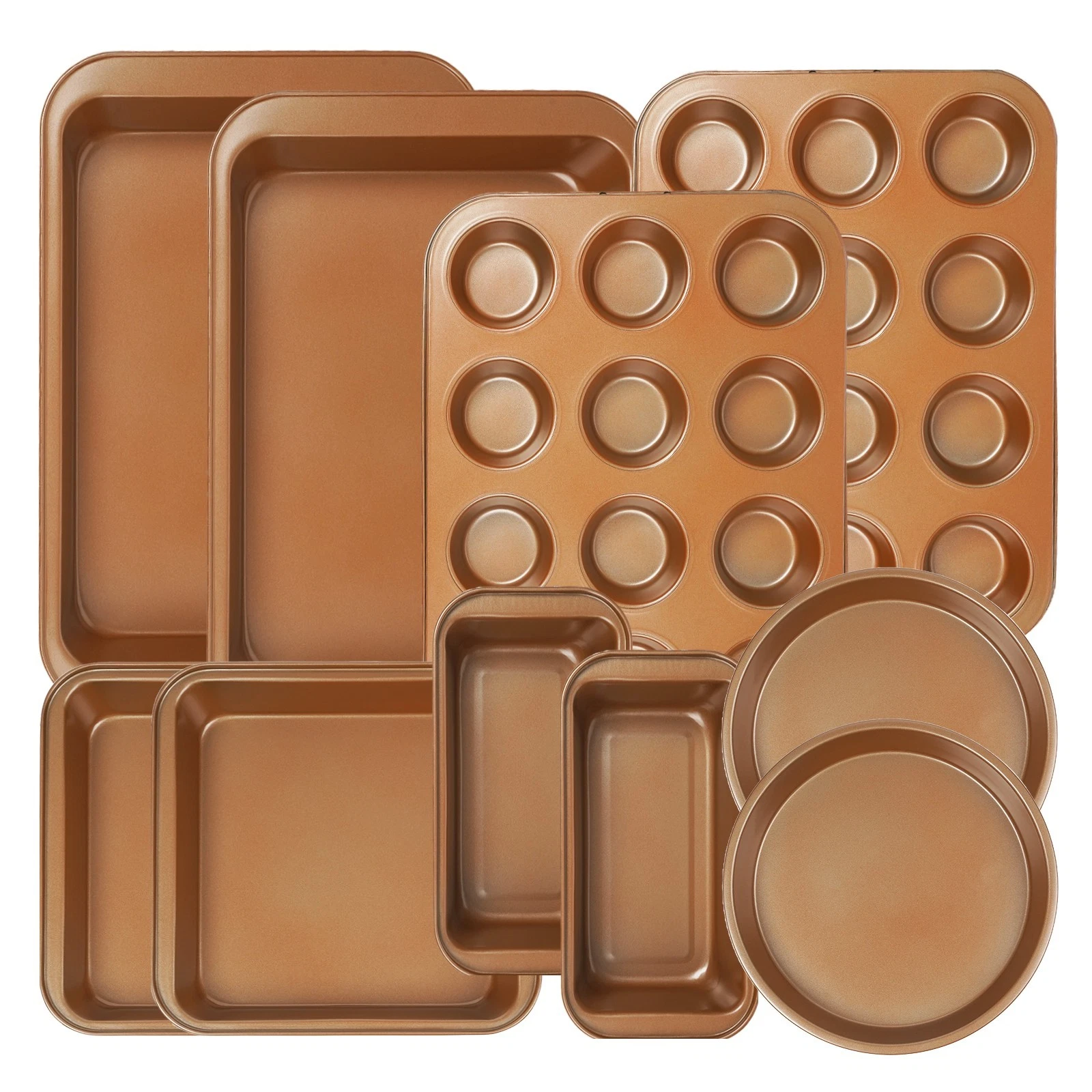 KOOMADE 10Pcs Nonstick Carbon Steel Bakeware Set Cookie Sheet Roasting Pan
Opens in a new window or