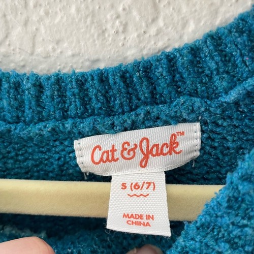 Target Cat & Jack Teal Patterned Women's Sweater size 6/7 - Picture 3 of 4