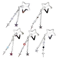Star Hairpin Tassels Heart Beaded Hair Clip Metal Snap Hairclip Stylish Jewelry