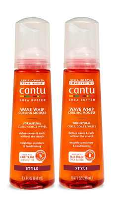 Cantu Wave Whip Curling Mousse with Shea Butter, 8.4 oz-FREE SHIPPING-PACK OF 2