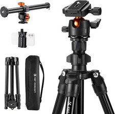 76 inch Camera Tripod with Rotatable Multi-Angle Center Column,Lightweight