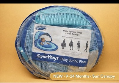 SwimWays Baby Spring Float w/ Sun Canopy 9 24 Months NEW Pack & Go