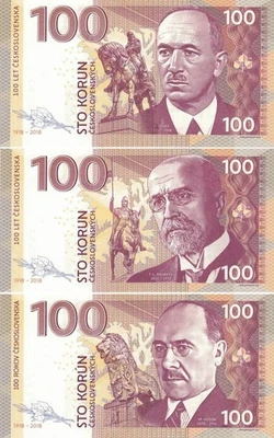 Gabris Fantasy 100 Korun 2018 100 Years of Czechoslovakia Set x3 CS 000660 - Photo 1/4