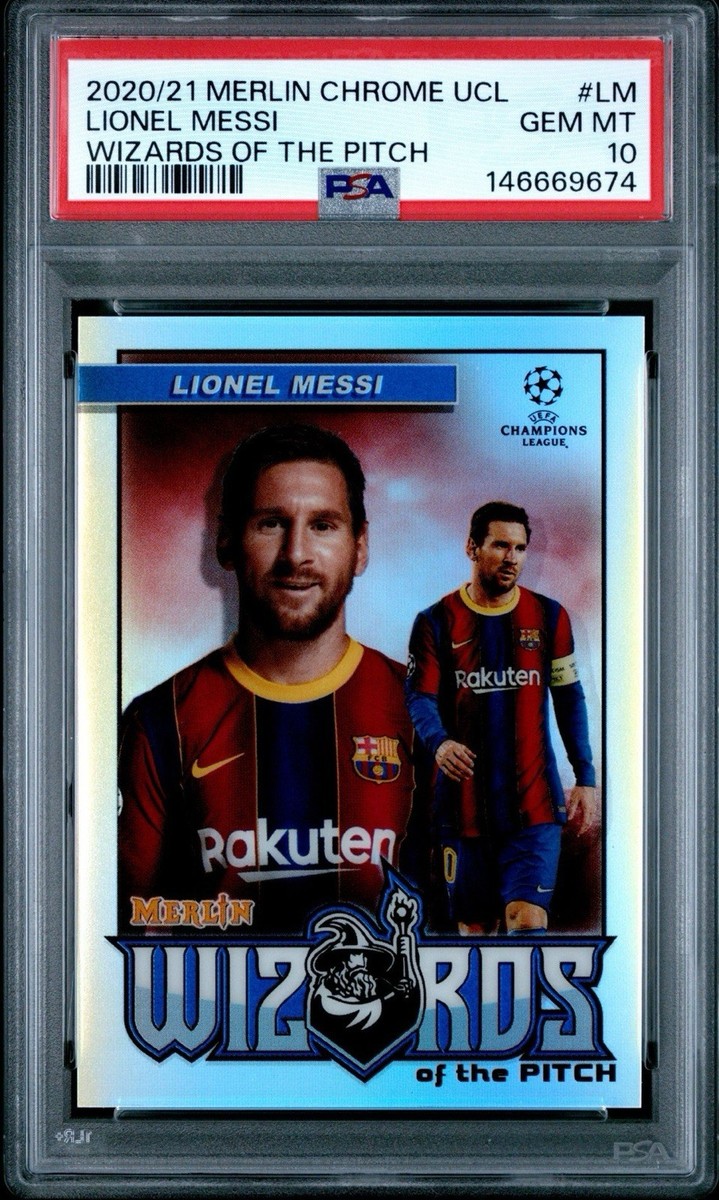 Topps Merlin Chrome Messi メッシ 世界250枚限定 Lionel Messi 2020-21 Topps Merlin Chrome Wizards Of The Pitch PSA