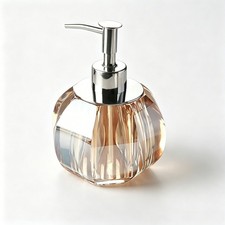 Elegant Crystal Soap Dispenser Stainless Steel Pump for Lotion Shampoo Bathroom