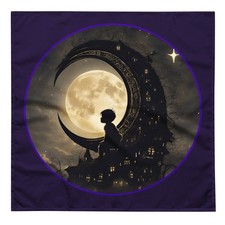 "Moon Village" Bandana Lunar Dream Imagination Fantasy Night Wish Reverie
