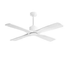 MLiAN 48" Indoor Ceiling Fan 4 Solid Wood Blades White with Remote