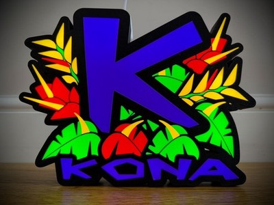 Kona Bike LED Light Box   MTB Werkstatt Schild   Radfahren Wandbild   3D Druck
