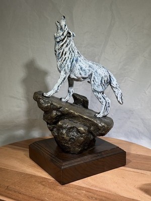 Wally Shoop Bronze Statue Alpha II Howling Wolf 13 