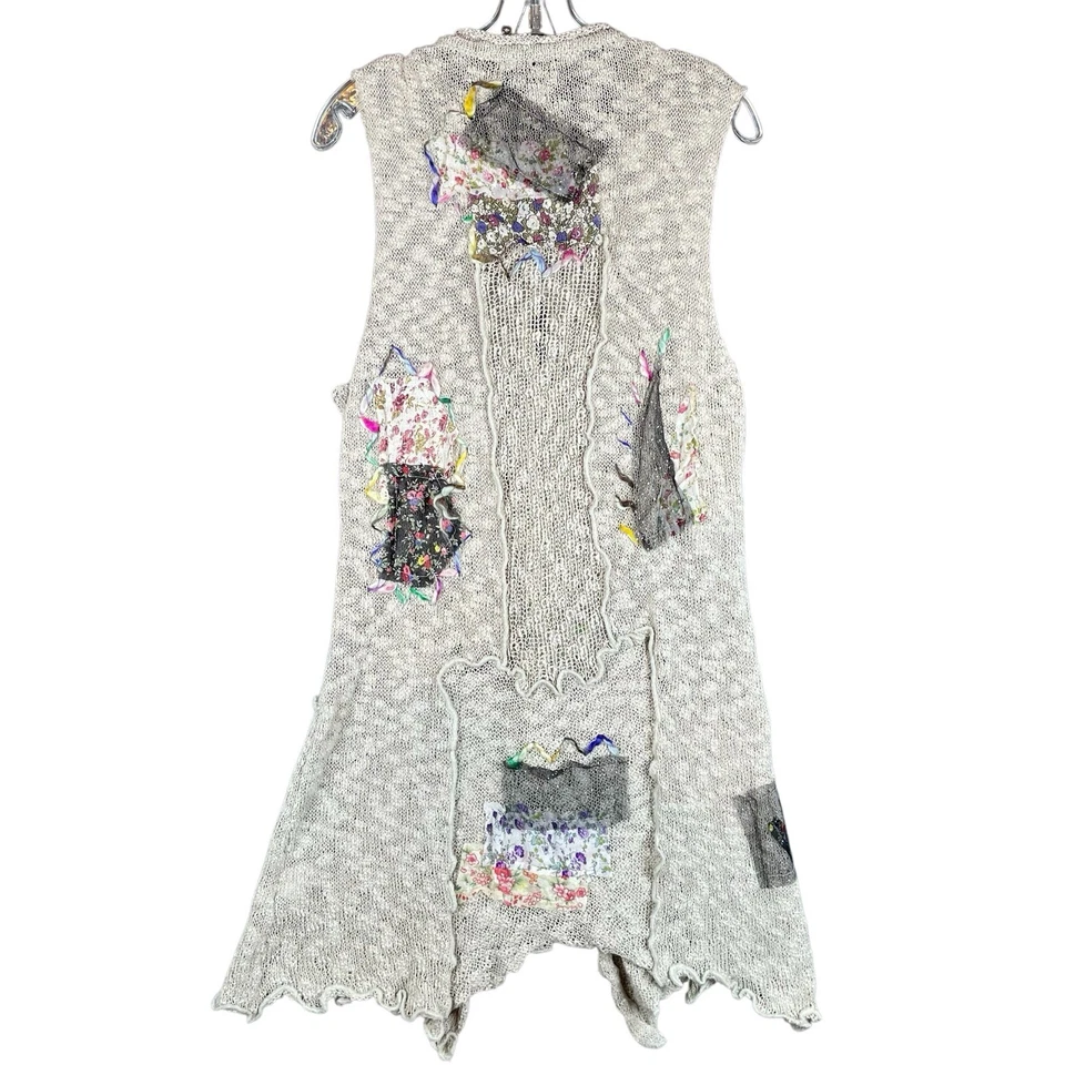 Cárdigan Mechant Boho Hippie Mujer M Floral Cuello en V Adornado Asimétrico Foto 2 de 4