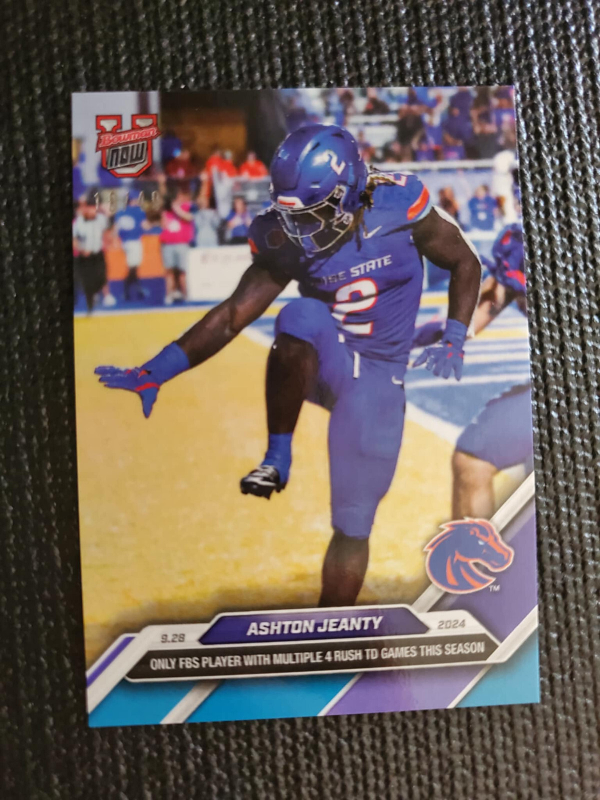 Ashton Jeanty Boise State - 2024 Bowman U Now Football Card 20 Blue Parallel /49