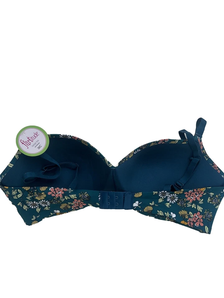 Sujetador inalámbrico Flirtitude verde azulado caramelo floral talla 38C Foto 2 de 4