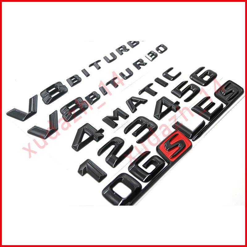 Emblema insignia estrella trasera negro C43+AMG+STAR para Mercedes-Benz Clase C W205 4 puertas Foto 3 de 4