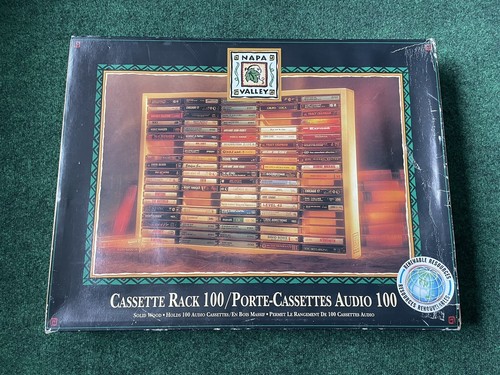 Napa Valley 100 Cassette Tape Wooden Storage Rack Display Holder USED