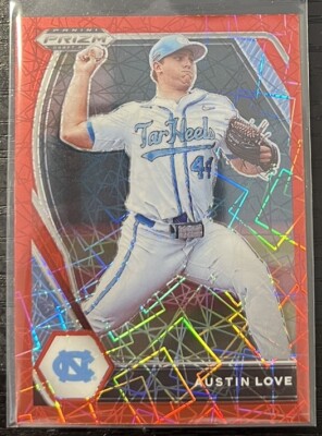2021 Prizm Draft Picks Red Velocity Prizm Austin Love #PDP90 St. Louis Cardinals