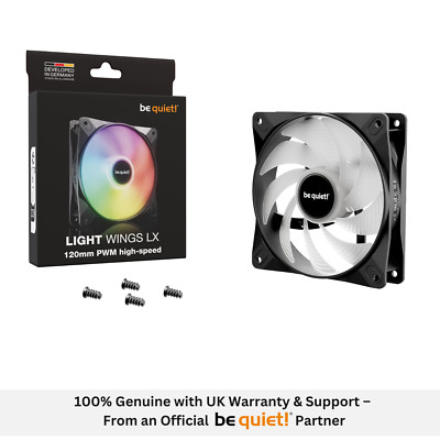 be quiet! Light Wings LX 120mm PWM High-Speed Lüfter | RGB Silent Cooling | UK