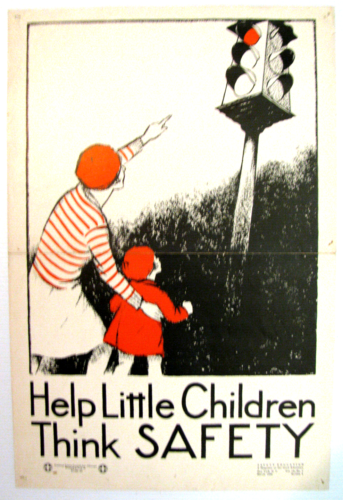 Original 1936 Poster, Help Little Children Think Safety, National Safety Council - Picture 1 of 5