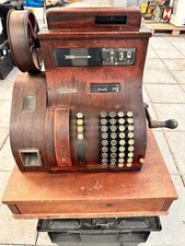 Rarität: Antike Original NATIONAL Registrierkasse, ca. 1920 Vintage Holz Metall