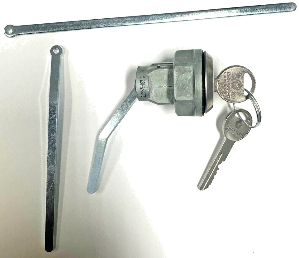 For Chrysler Dodge Plymouth Replacement Trunk Boot Lock Cylinder W/2 Logo Keys - Image 3 of 3