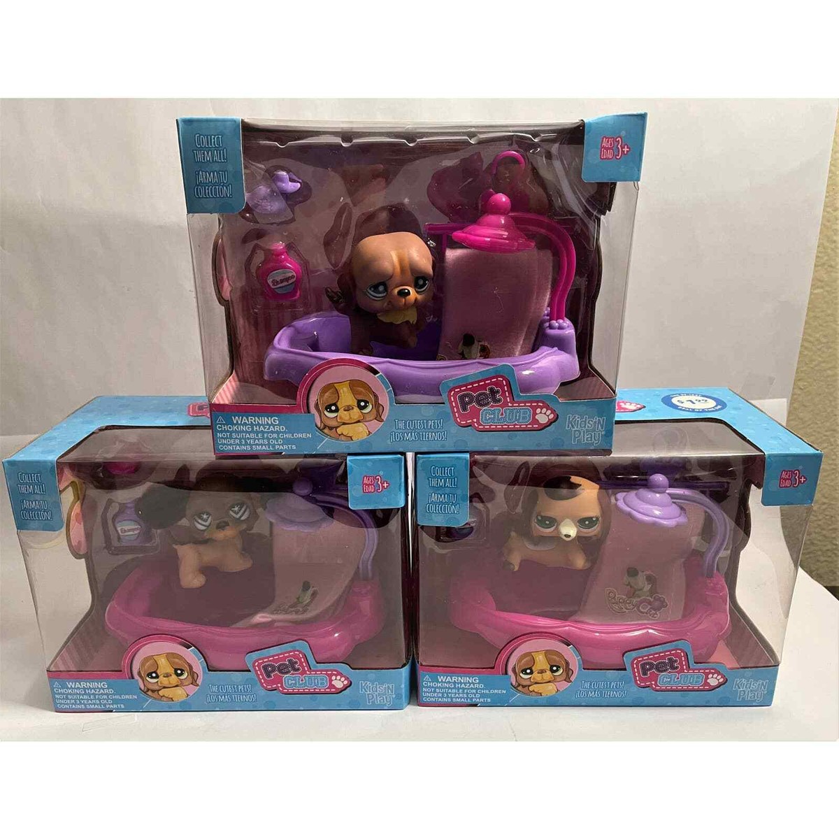 SET Pet Club Kids'N Play puppy Shower Toy w/ accessories The Cuties Pets