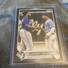 2022 Topps Series 1 Royal BLUE SP #329 Slugger Reunion Wander Franco Guerrero Jr