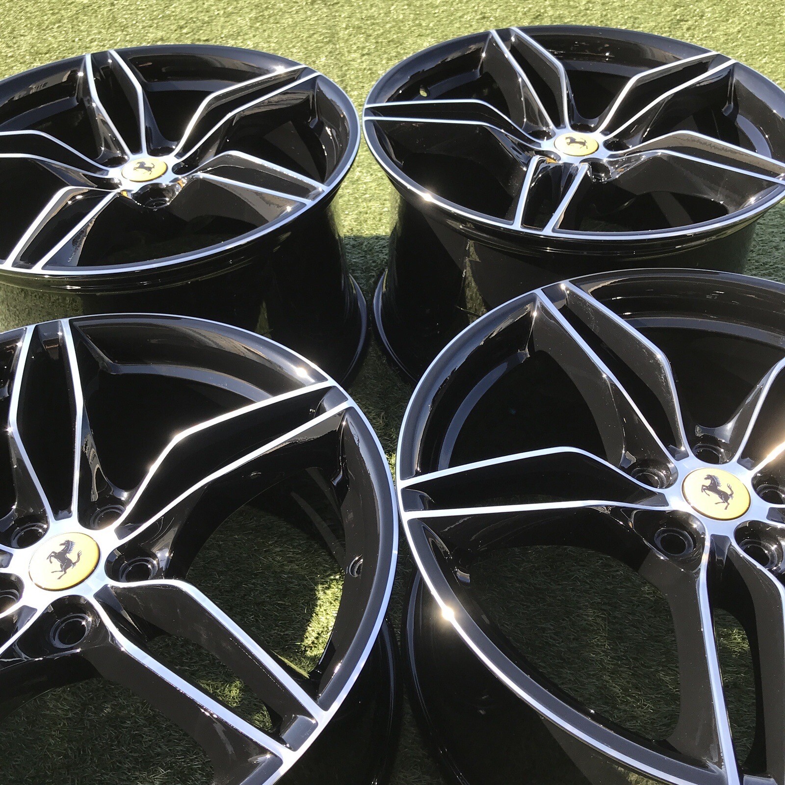 20" FERRARI 812 SUPERFAST F12 RIMS OEM SET 4 BLACK GTS TDF SF90 WHEELS F8 488